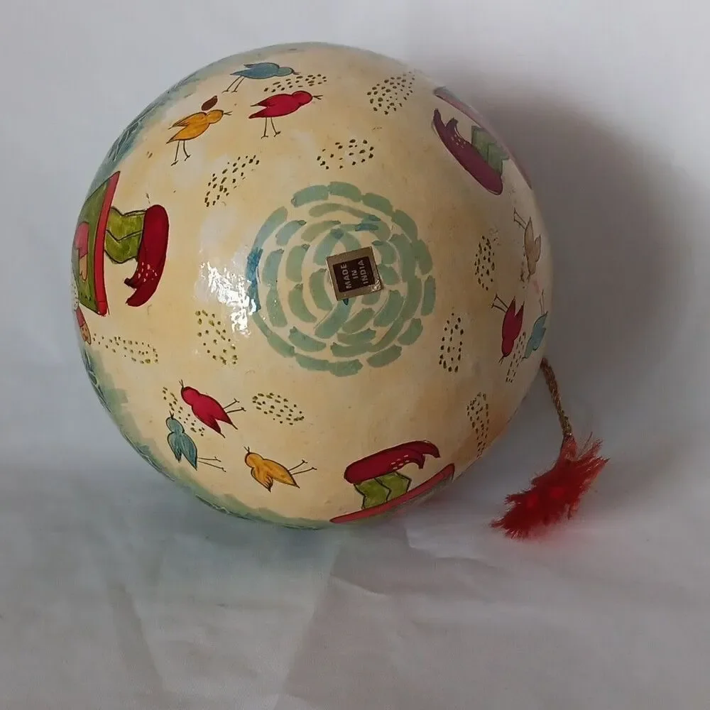 Traditional Hand Painted Ornaments From India Large 4in Christmas Tree Gnome